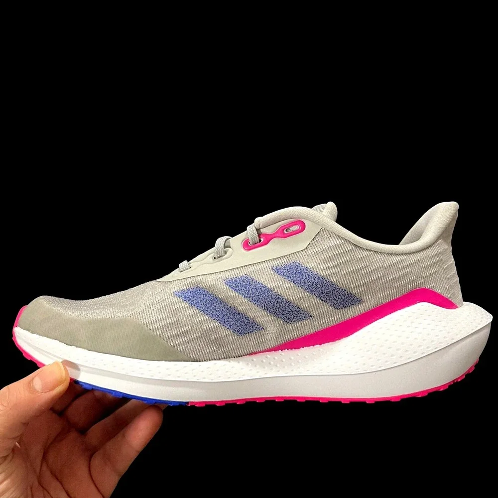 Adidas EQ21 Youth Girls Running Shoes Size‎ 5.5/ Women's Size 7.5 Gray Pink Blue